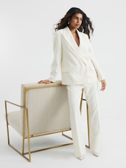 River Island Cream Slim Petite Flare Trousers - Image 3 of 5