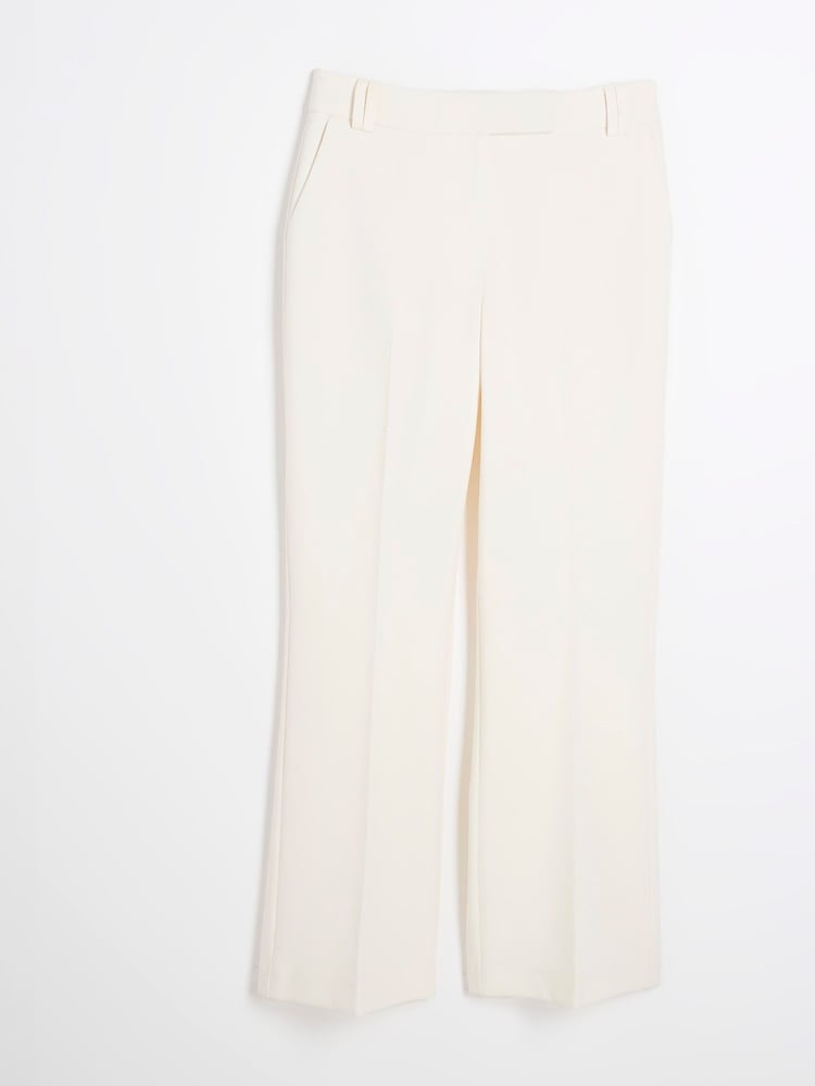 Crème - River Island Slim Petite Flare Trousers - Image 4 of 5