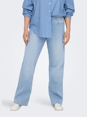 ONLY Curve Blue Wide Leg High Waist Denim Jeans - Image 2 of 5