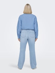 ONLY Curve Blue Wide Leg High Waist Denim Jeans - Image 3 of 5