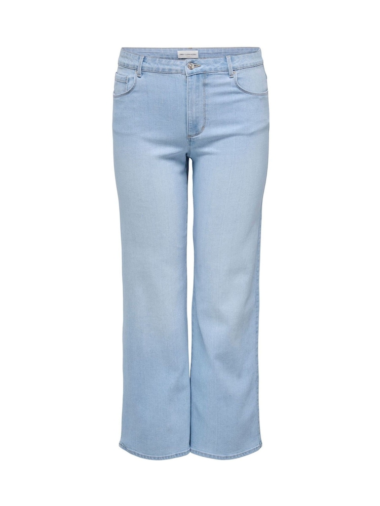 ONLY Curve Blue Wide Leg High Waist Denim Jeans - Image 5 of 5