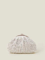 Accessorize Natural Bridal Embellished Clip Frame Bag - Image 1 of 3