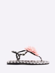 River Island Black 3D Flower Strappy Sandals - Image 1 of 5