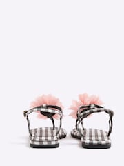 River Island Black 3D Flower Strappy Sandals - Image 3 of 5