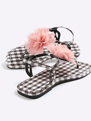 River Island Black 3D Flower Strappy Sandals - Image 5 of 5