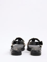 River Island Black Studded T-Bar Sandals - Image 4 of 6