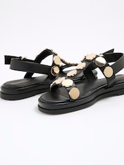 River Island Black Studded T-Bar Sandals - Image 5 of 6