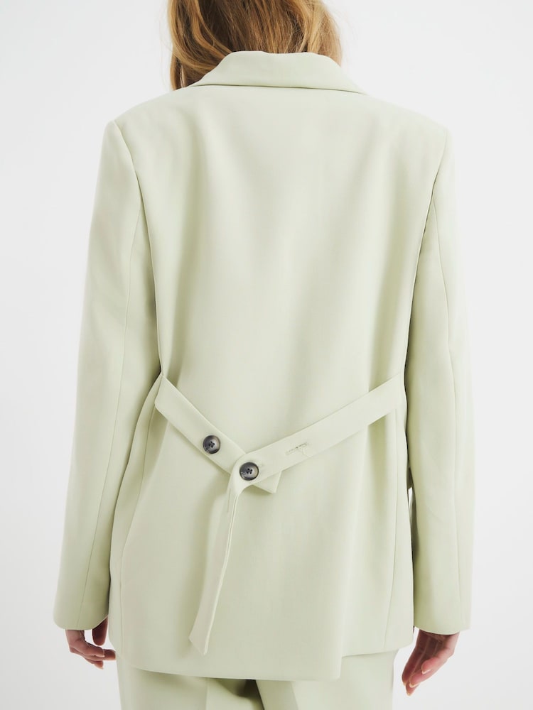 River Island Green Oversized Double Breasted Blazer - Image 2 of 6