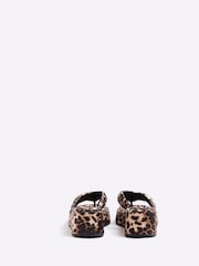 River Island Animal Monogram Toe Thong Wedge Sandals - Image 4 of 6