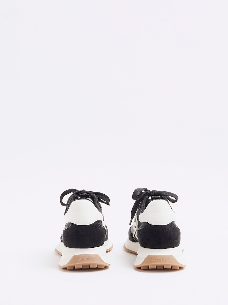 River Island Black Mix Mesh Runner Trainers - Image 4 of 6