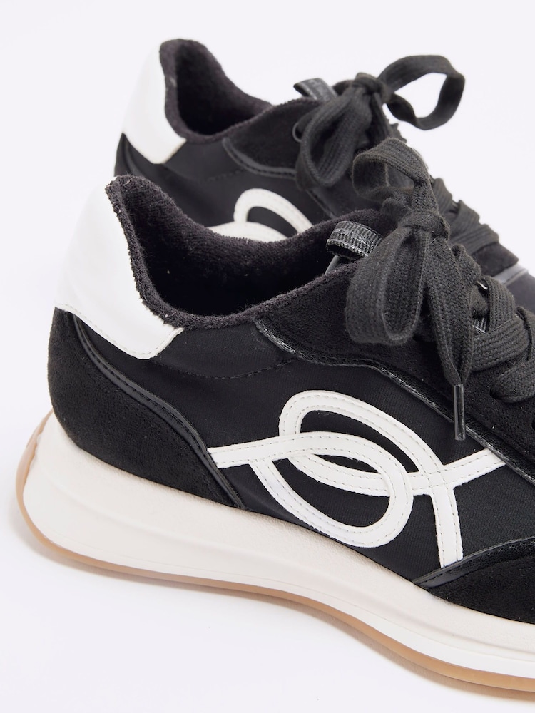 River Island Black Mix Mesh Runner Trainers - Image 5 of 6