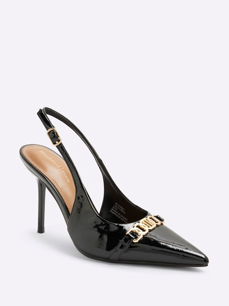 أسود - حذاء بحزام كاحل خلف من River Island - صورة 4 من 4