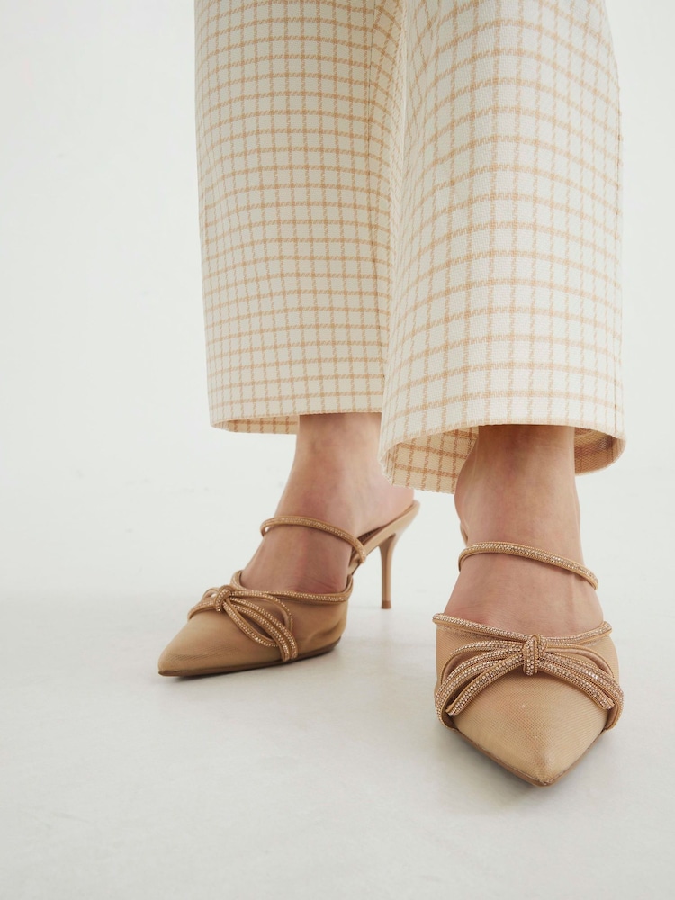 River Island Brown Diamante Mules - Image 1 of 6 River Island Brown Diamante Mules - Image 1 of 6