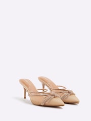 River Island Brown Diamante Mules - Image 3 of 6