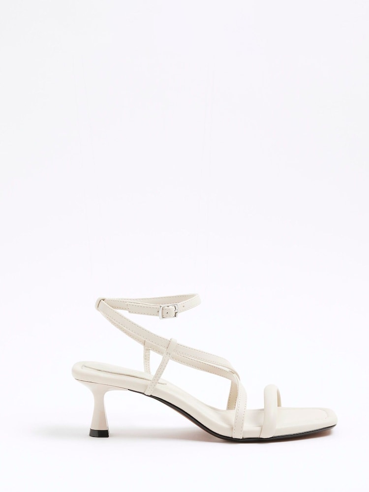 River Island Cream Kitten Heeled Strappy Sandals - Image 2 of 6