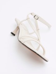 River Island Cream Kitten Heeled Strappy Sandals - Image 6 of 6