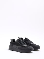 River Island Black Mesh Runner Trainers - Image 1 of 6