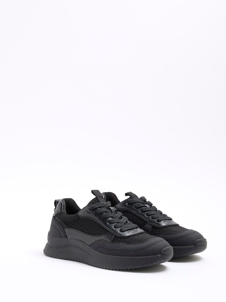 River Island Black Mesh Runner Trainers - Image 1 of 6