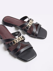 River Island Black Strappy Flat Mules - Image 4 of 6