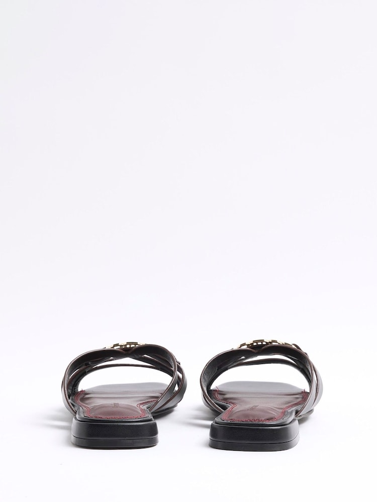 River Island Black Strappy Flat Mules - Image 6 of 6