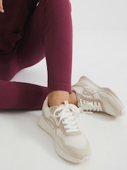 Crema - River Island Mix Mesh Runner Trainers - Imagen 1 de 6