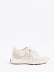 Crema - River Island Mix Mesh Runner Trainers - Imagen 2 de 6