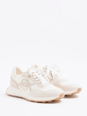 Crema - River Island Mix Mesh Runner Trainers - Imagen 3 de 6