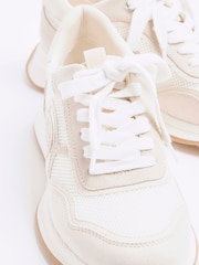 Crema - River Island Mix Mesh Runner Trainers - Imagen 5 de 6