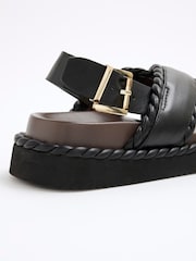 River Island Black Cross Strap Chunky Sandals - Image 2 of 6