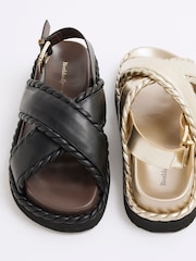 River Island Black Cross Strap Chunky Sandals - Image 6 of 6