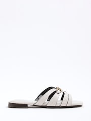 River Island Cream Strappy Flat Mules - Image 2 of 6