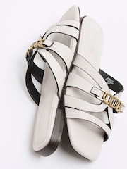 River Island Cream Strappy Flat Mules - Image 5 of 6
