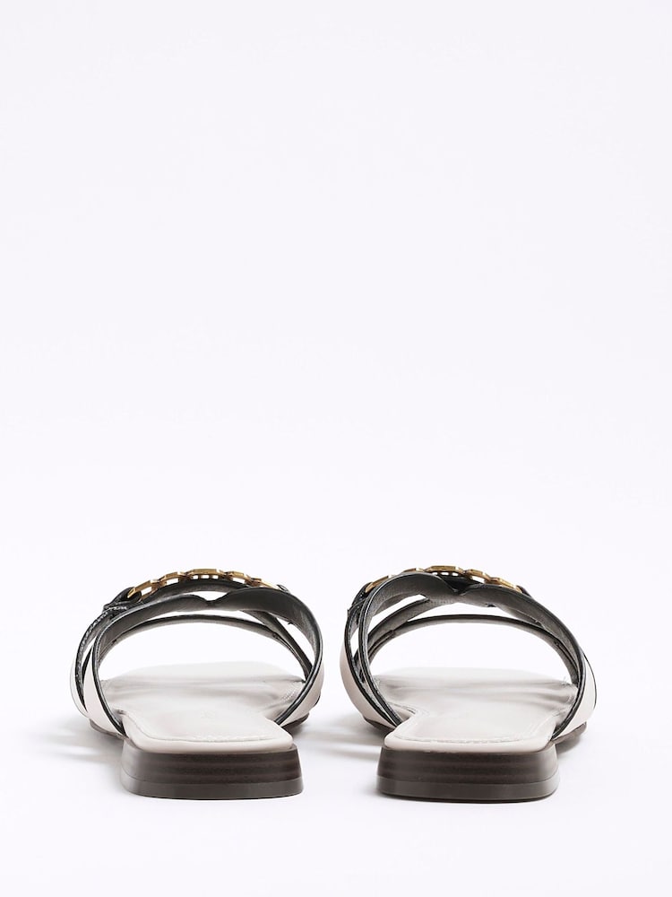 River Island Cream Strappy Flat Mules - Image 6 of 6