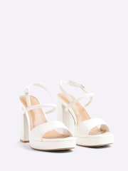 أبيض - River Island Sling Back Platform Sandals - صورة 3 من 6