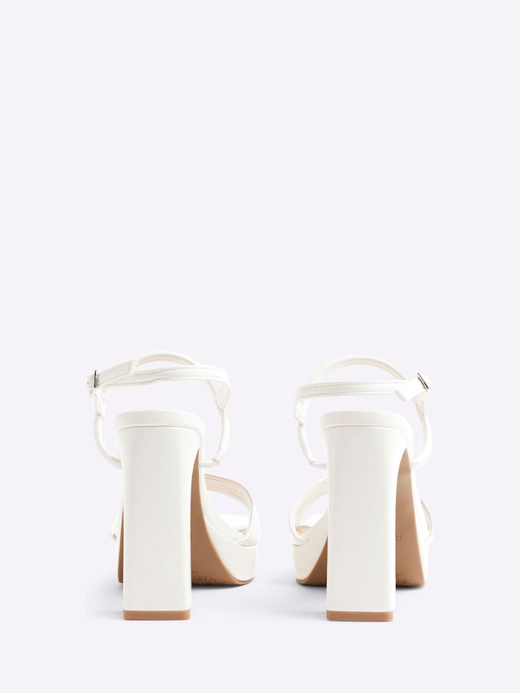 River Island White Sling Back Platform Sandals - Image 4 of 6
