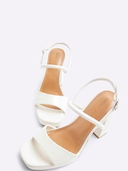 أبيض - River Island Sling Back Platform Sandals - صورة 5 من 6