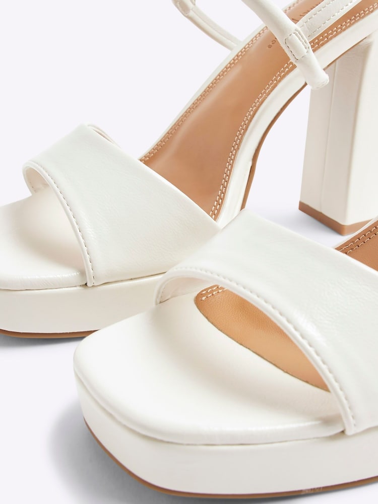أبيض - River Island Sling Back Platform Sandals - صورة 6 من 6
