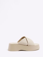 River Island Cream Flatform Mule Sandals - Image 2 of 6