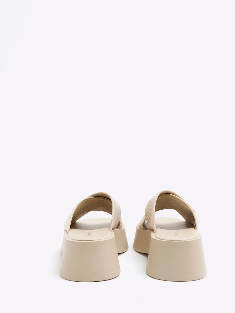 River Island Cream Flatform Mule Sandals - Image 5 of 6
