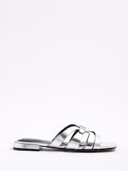 River Island Silver Strappy Flat Mules - Image 2 of 6