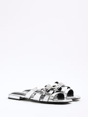 River Island Silver Strappy Flat Mules - Image 3 of 6