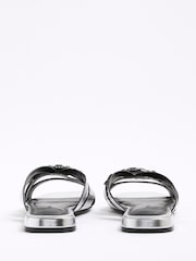 River Island Silver Strappy Flat Mules - Image 4 of 6
