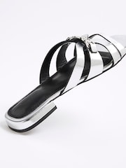 River Island Silver Strappy Flat Mules - Image 6 of 6