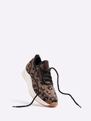 River Island Brown Leopard Print Knit Runner Trainers - Image 4 of 6