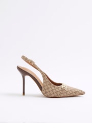 بني - حذاء بحزام كاحل خلف من River Island - صورة 1 من 7