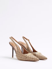 بني - حذاء بحزام كاحل خلف من River Island - صورة 2 من 7
