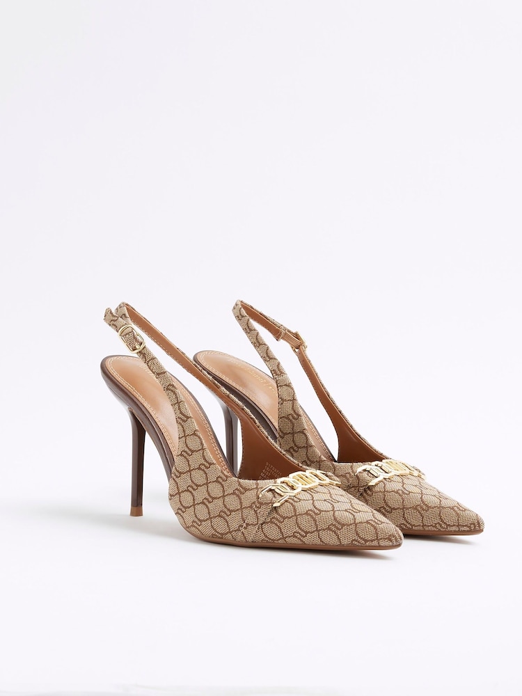 بني - حذاء بحزام كاحل خلف من River Island - صورة 2 من 7