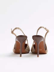 بني - حذاء بحزام كاحل خلف من River Island - صورة 3 من 7