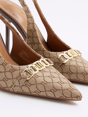 بني - حذاء بحزام كاحل خلف من River Island - صورة 4 من 7