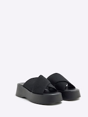 River Island Black Flatform Mule Sandals - Image 3 of 6